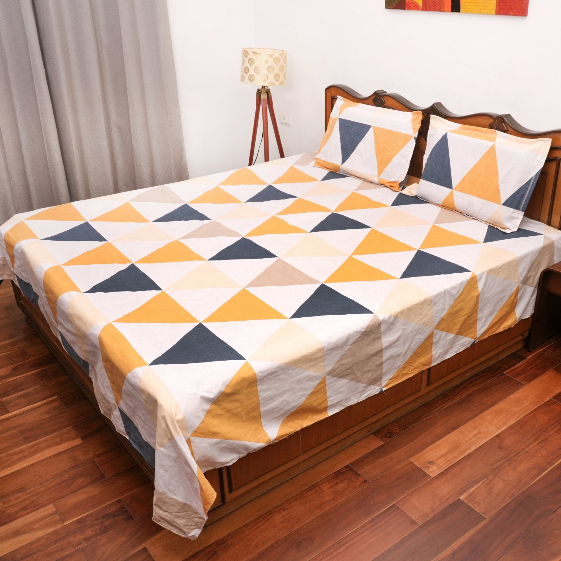 Triad Double Bed Sheet Set, 90" x 100" - Coral Slub -